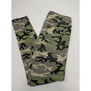 Black Orchid Womens Vintage Camo Denim Pants Skinny Green Size 27